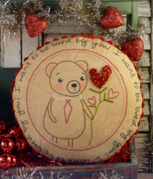 I want to be loved by you teddy bear embroidery pattern