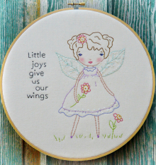 Little joys give us our Wings embroidery Fairy pattern, #352