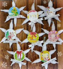 Vintage Christmas ornaments and banner pattern #345. Vintage Christmas ornaments and banner pattern #345 set of 8