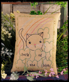 Luck of the Irish kitty cat embroidery pattern #323