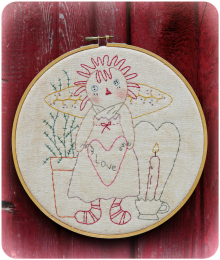 Live simply, Love greatly embroidery pattern raggedy ann valentine  #349