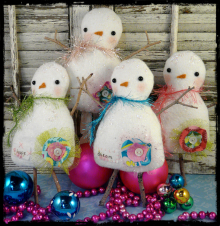 Christmas Wool Snowman Pattern - 2013 bowl filler ornaments ornies doll