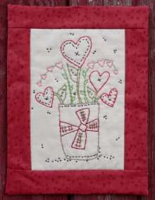 Valentine Bouquet stitchery pattern