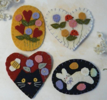 Spring & Summer 2- WOOL PINS cat bunny