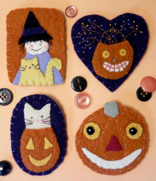 Spooky Halloween WOOL PINS Pattern Spooky Halloween WOOL PINS Pattern