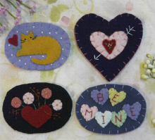 Sweet Valentine pins pattern wool embroidery