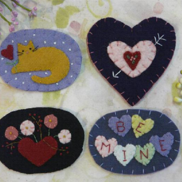 Sweet Valentine pins pattern wool embroidery