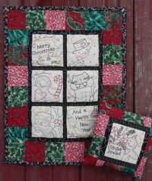 MERRY CHRISTMAS STITCHERY QUILT PATTERN