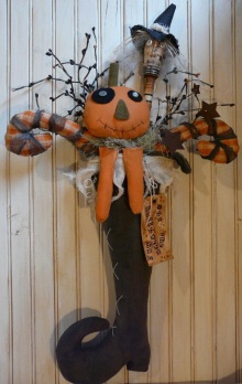 Witch's stocking halloween Pattern primitive