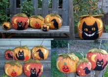 HALLOWEEN NEEDLE-FELTED PUMPKINS HALLOWEEN NEEDLE-FELTED PUMPKINS cat crow wool