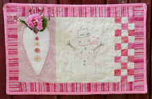 Be Mine valentine snowman embroidery pattern