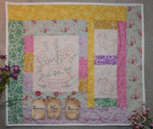 Spring has Sprung quilt embroidery pattern tags