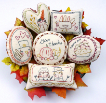 Thanksgiving- 8 embroidery designs, ornaments & bowl fillers pattern
