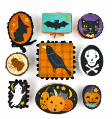 Halloween pin ornaments treat box pattern