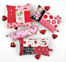 valentine hand embroidery pincushion quilted pattern