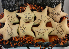 Haunted Halloween Prim Ornies pattern