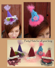 Festive Party Hats with Banners pattern all holidays