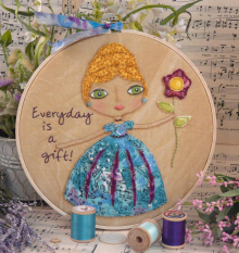 Everyday is gift Stitchery hoop art pattern embroidery girl