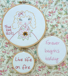 True love lasts Stitchery hoop pattern quotes