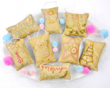 Where the tree top glistens embroidery pattern ornaments christmas deer