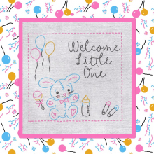 Welcome little one baby Stitchery Pattern 430- embroidery design customize