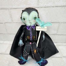 halloween art vampire doll ooak hand painted