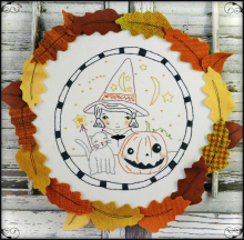 Just a wee bit wicked Halloween embroidery pattern Wee bit wicked Witch Halloween embroidery pattern