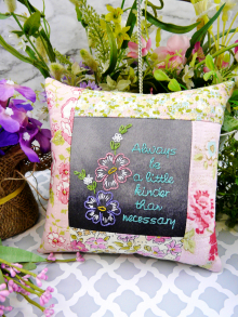 black chalk board fabric embroidery design