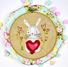embroidery valentine rabbit pattern