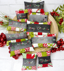 Christmas patchwork embroidery ornaments pattern #425 chalk board embroidery christmas ornaments pattern