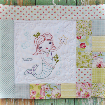 The Merry Mermaid embroidery mini quilt pattern 371